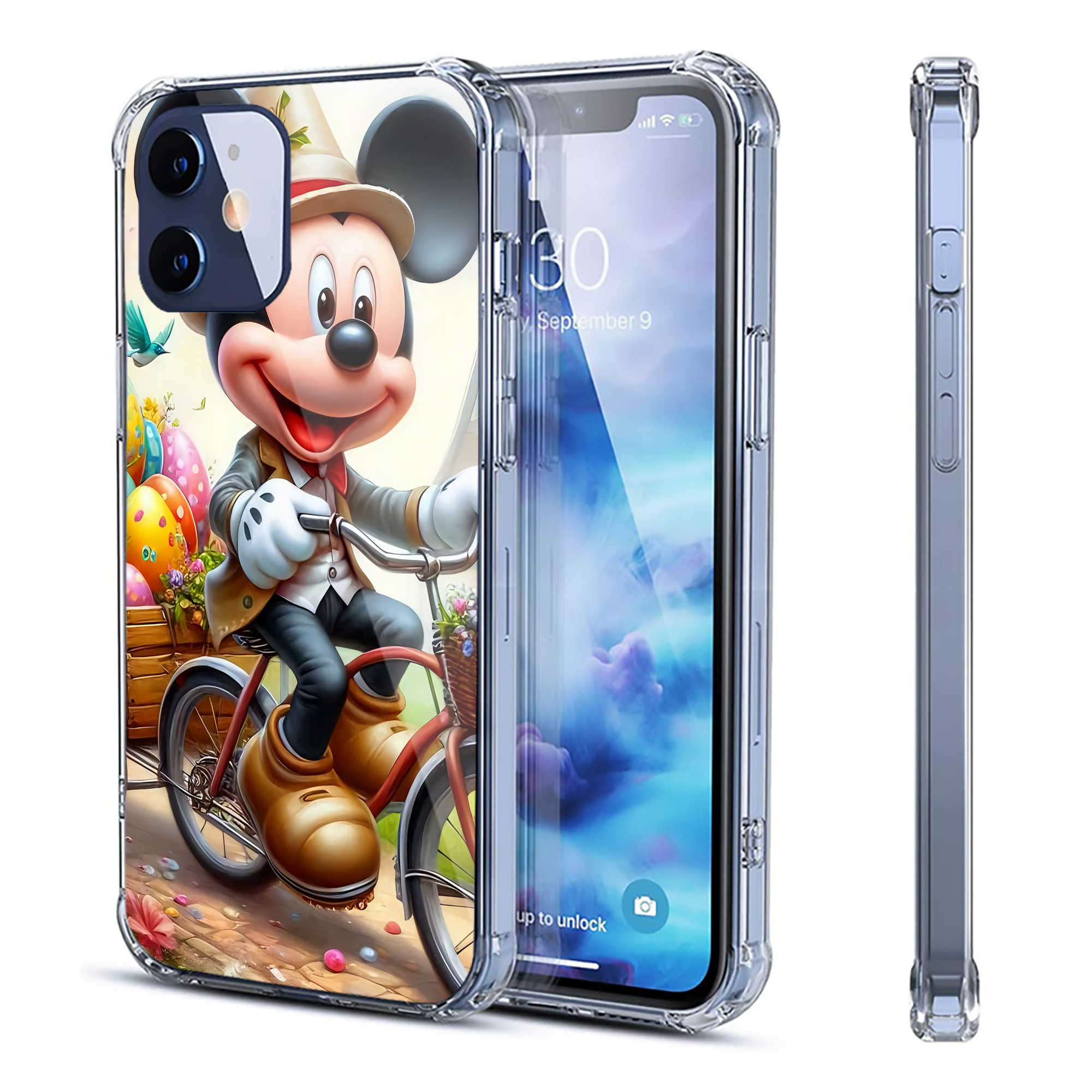 （画像用） ミッキーマウス Mickey Mouse 【iPhone 12シリーズ対応】透明スマホケース（クリアソフトケース）